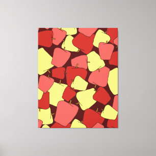 Toile Motif de pommes rouges et jaunes