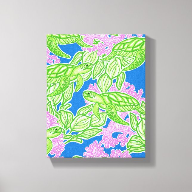 Toile Motif de tortues tropicales Imprimer (Recto)