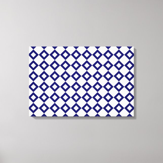 Toile Motif diamant blanc et marine (Recto)