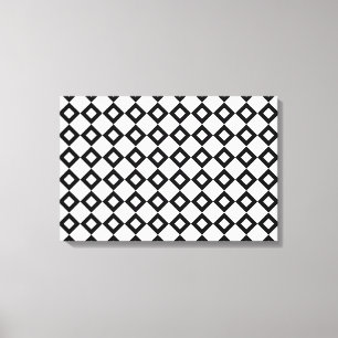 Toile Motif Diamant blanc et noir