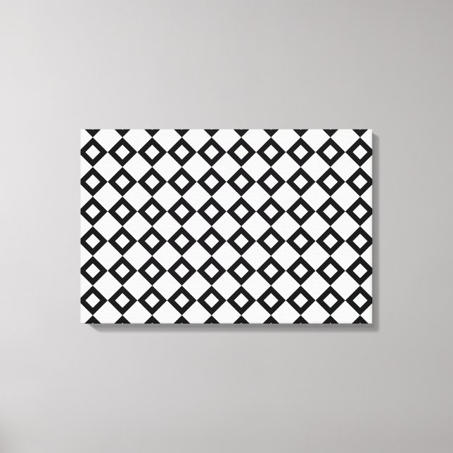 Toile Motif Diamant blanc et noir (Recto)