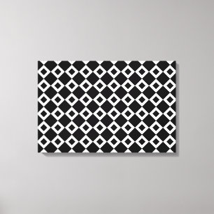 Toile Motif Diamant noir et blanc