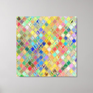 Toile Motif d'onde mosaïque multicolore #8