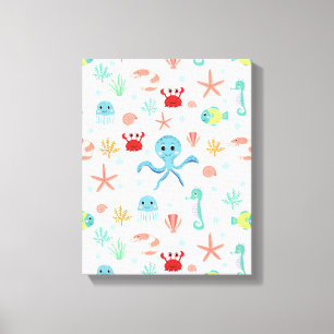 Toile Motif du monde marin