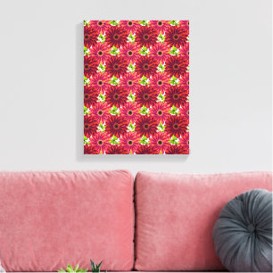 Toile Motif floral audacieux avec papillons   Rouge vibr