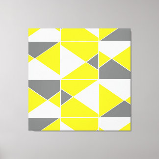 Toile Motif géométrique gris jaune