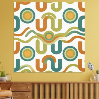 Toile Motif géométrique rétro atomique du milieu du sièc