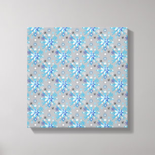 Toile Motif moderne gris et bleu Holiday Snowflakes