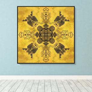 Toile Motif répétitif de dessin linéaire tribal goth abs
