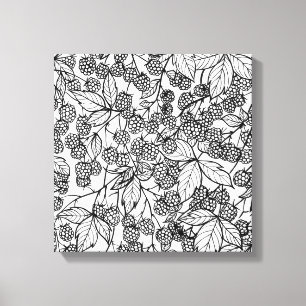 Toile Motif tiré à la main des framboises
