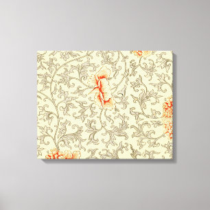Toile Motif vintage d'Owen Jones : Corail Floral Gris