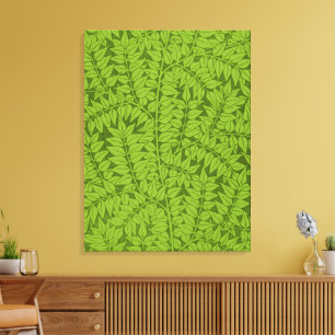 Toile Motif vintage feuille verte de William Morris Bran