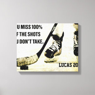 Toile Motivation Hockey Vous Manquez 100% Des Chaussures