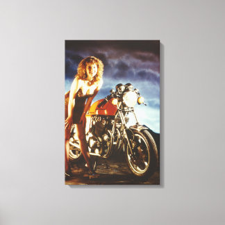 Toile Moto Pinup Girl Canvas