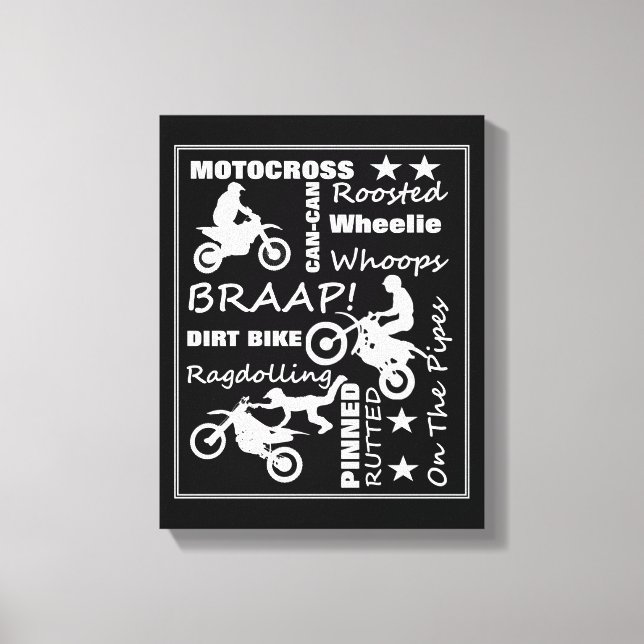 Toile Motocross Dirt Vélo Sports Terminologie Typographi (Recto)