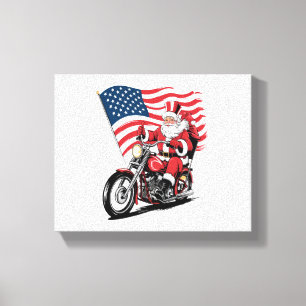 Toile Motocyclette Patriotique Oncle Sam
