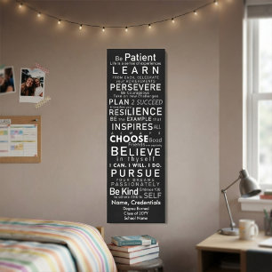Toile Mots d'inspiration personnalisés pour le diplômé a