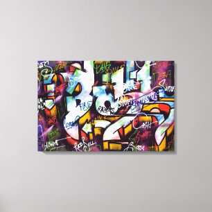 Toile Mots Graffiti colorés