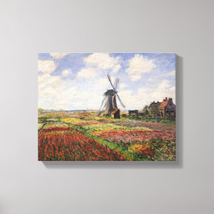 Toile Moulin à vent de Rijnsburg de champs de tulipe de