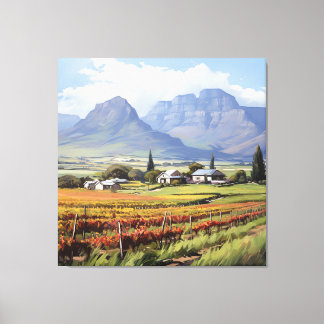 Toile Mountain Vineyard Farmhouse Wall Art Canvas Print