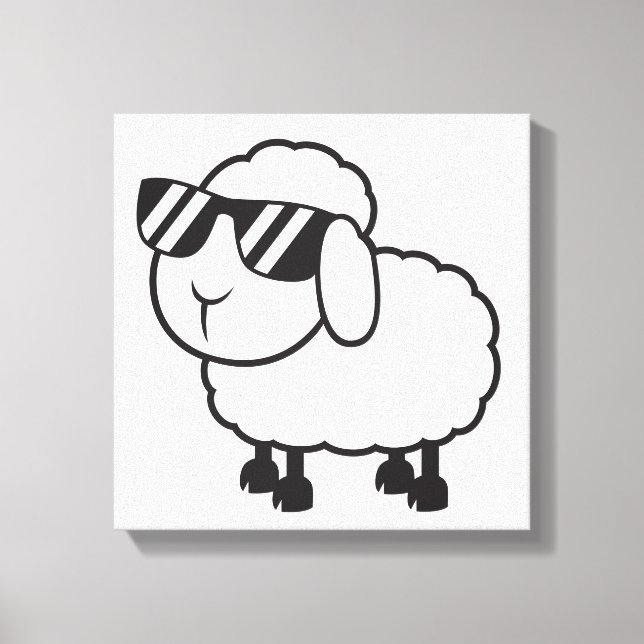 Toile Mouton blanc dans les lunettes de soleil (Recto)