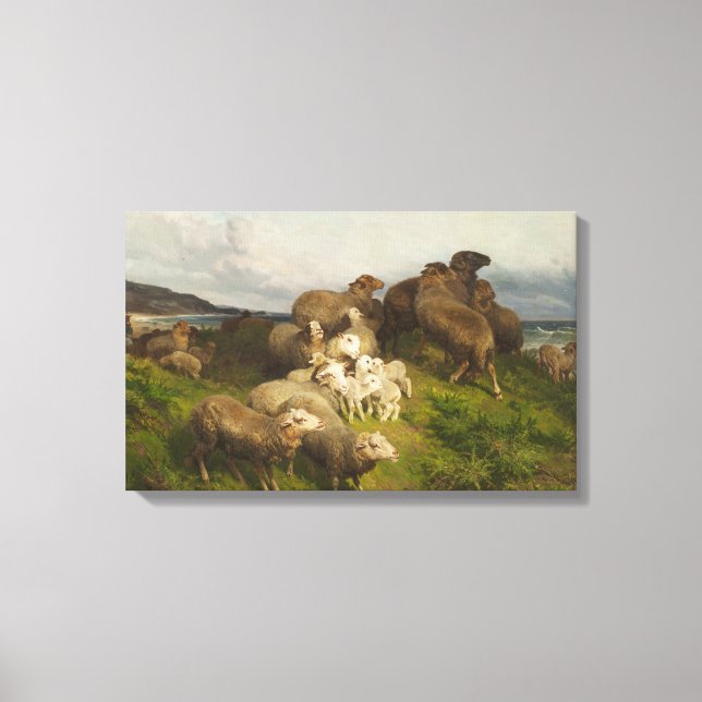 Toile Moutons dans un pré (par August Friedrich Schenck) (Recto)