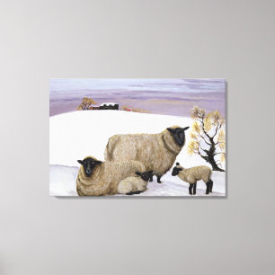 Toile Moutons en hiver