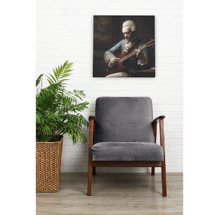 Toile Mozart jouant de la guitare électrique