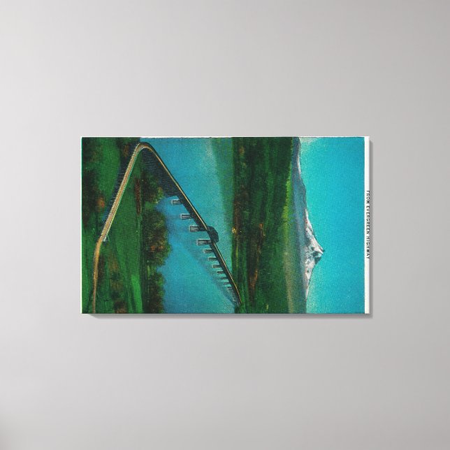 Toile Mt Hood et Pont inter-États en Saumon blanc (Recto)