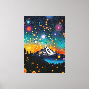 Toile Mt. Rainier Starry Sky