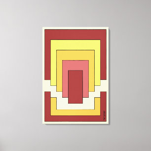 Toile Multicolor Abstrait rectangle (style les années 70