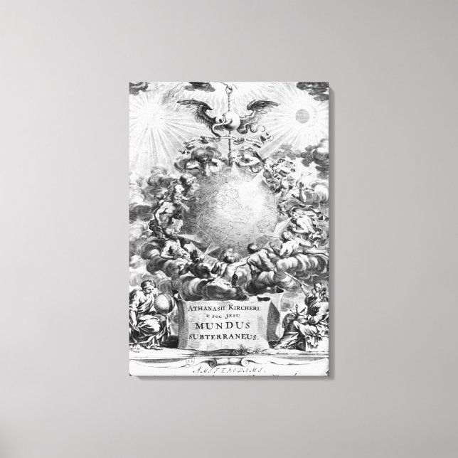 Toile Mundus Subterraneus par Athanasius Kircher (Recto)