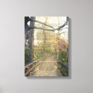 Toile Mur chrétien de vers de bible de photo de forêt