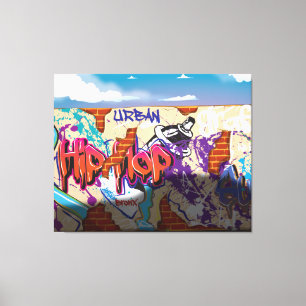Toile Mur de graffitis Hip hop urbains.