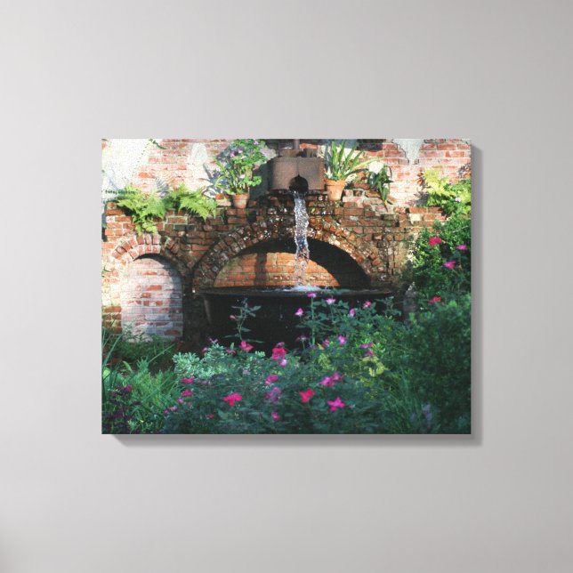 TOILE MUR DE JARDIN FONTAINE BOUTEILLE WRAPED CANVAS MUR (Recto)