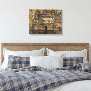 Toile Mur de maison sur la rivière