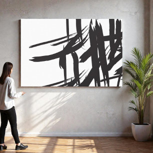 Toile Mur minimaliste noir et blanc abstrait