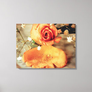 Toile Mur rose doré