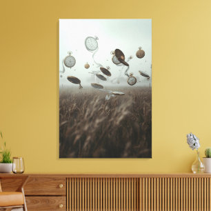 Toile Murmur du temps – Paysage surréaliste de montre de