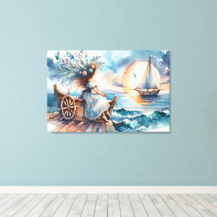 Toile Murmures de la mer au coucher du soleil