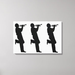 Toile Musicien de jazz noir et blanc de trompette