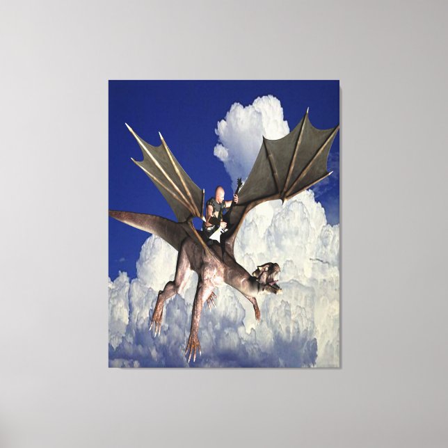 Toile Musique dragon dans les nuages (Recto)