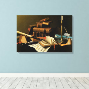 Toile Musique et Littérature par William Harnett, Beaux-