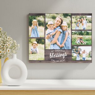 Toile My Greatest Blessings Mom Citation 6 Photo Rustic