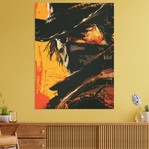 Toile Mystic Outlaw : Fiery Western Stare