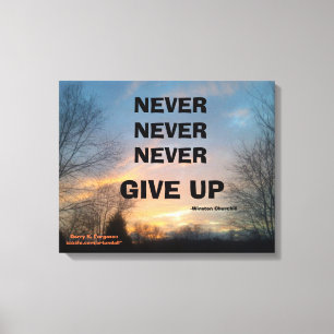 TOILE N'ABANDONNEZ JAMAIS L'IMPRIMANTE DE CANVAS ENVELOP