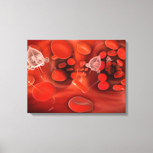 Toile Nanobots Médicale dans la circulation sanguine