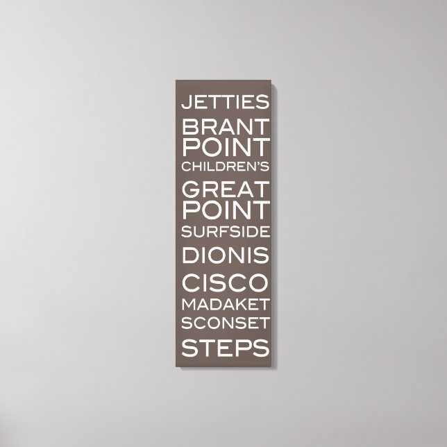 Toile Nantucket Plages Ardoise Brown & Blanc Décor Mur (Recto)