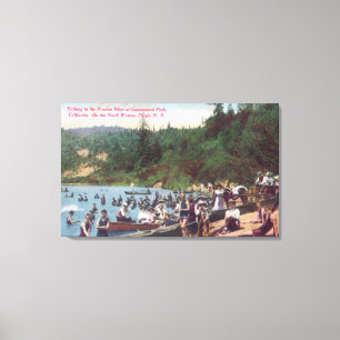 Toile Natation et canotage sur la rivière russe