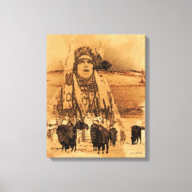 Toile Native American Buffalo Gallery imprimé emballé (Recto)